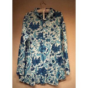 V BO M Bohemian Cotton Floral Long Sleeve Tunic Top Shirt Women's One Size New
